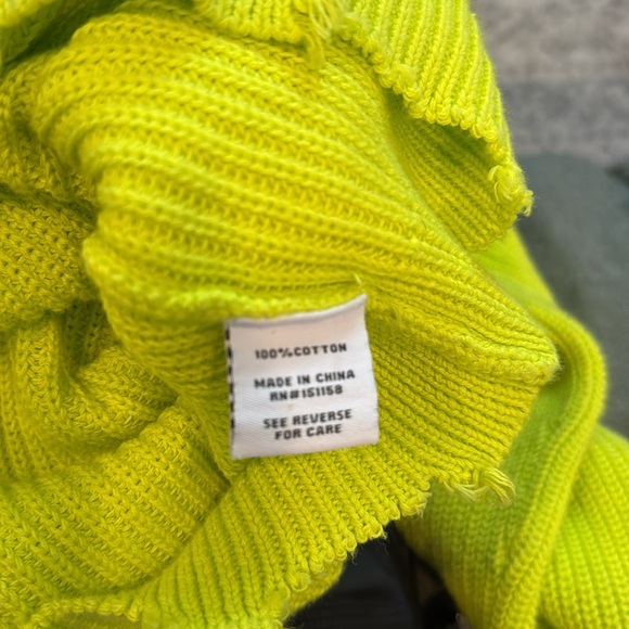 525 America Ribbed Drawstring Long Sleeve Shaker Hoodie, Citron, Size M - Picture 6 of 8